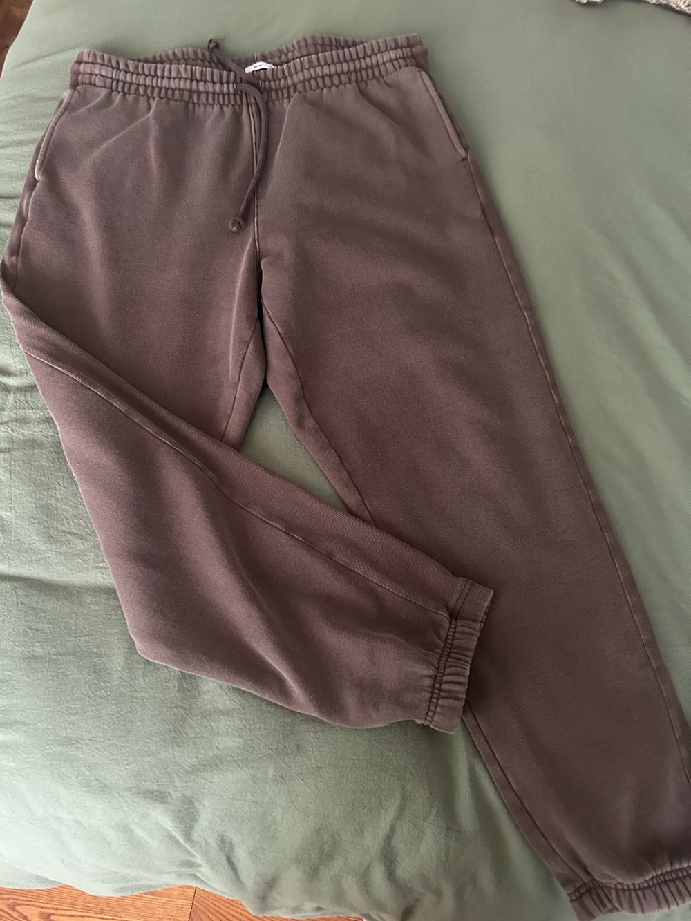 TNA Women’s Stone Washed Brown Drawstring Jogger Sweatpants - Picture 2 of 11